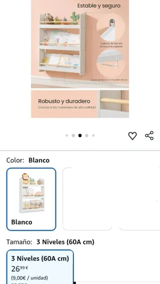 SONGMICS Estantería Infantil Estante con 3 Niveles