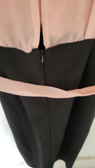 Vestido elegante negro y rosa