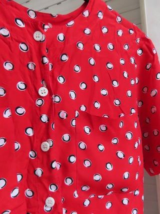 American Vintage lunares retro blusa manga corta