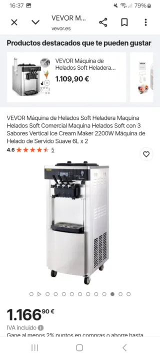 Máquina de helado italiano VEVOR