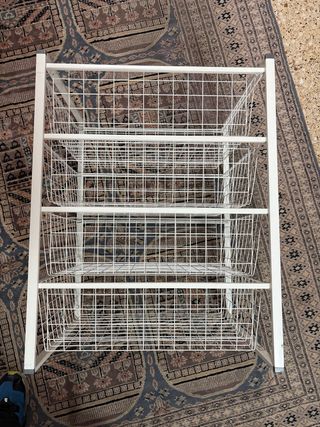 Cajonera metálica blanca para armario