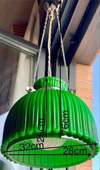 Gran Lámpara Opalina Tulipa Doble Vintage