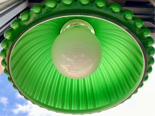 Gran Lámpara Opalina Tulipa Doble Vintage