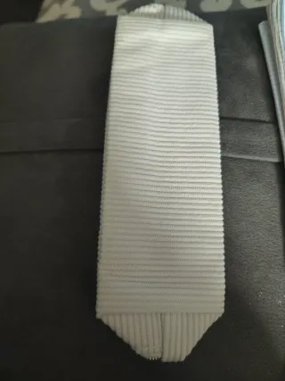 Estuche de pana beige/gris