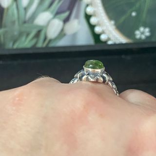 Anillo Turmalina Verde Amarillento Natural