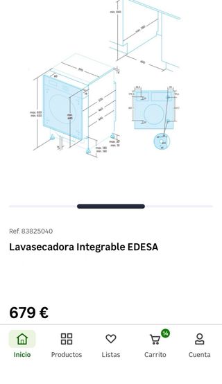 Lavadora secadora Edesa
