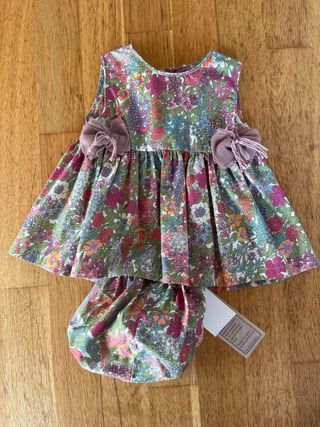 Vestido y braguita floral bebé 3 meses