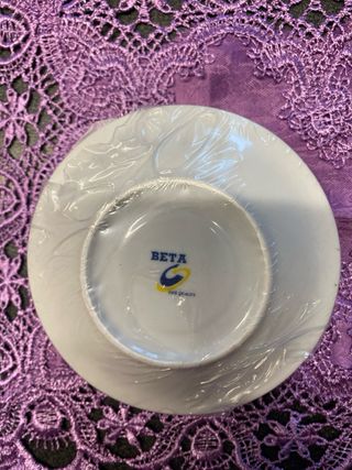 6 piattine porcellana decorata fiori