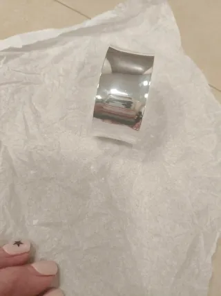 Pulsera ancha plata esterlina nueva ajustable