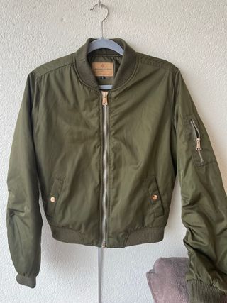 Cazadora Bomber Verde Mujer Talla S/M