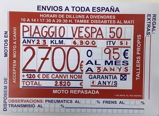 Piaggio Vespa 50 Negra Automática