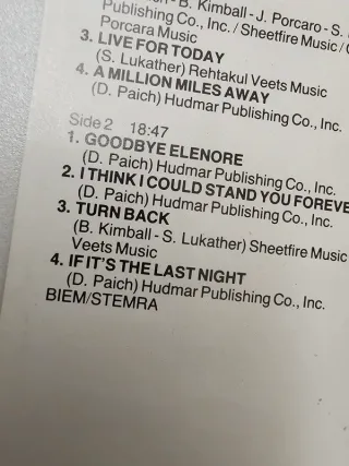 Toto – Turn Back - 1981 MC musicassetta