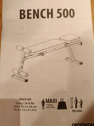 Banco de pesas + mancuernas y discos