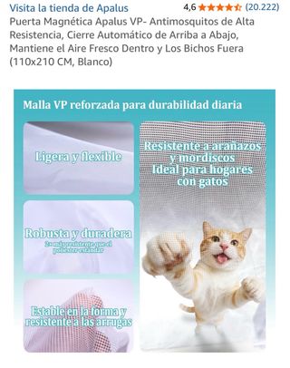 Mosquitera Magnética Apalus VP 110x210cm