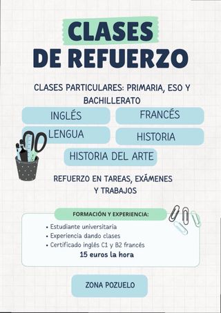 Profesora particular en Pozuelo