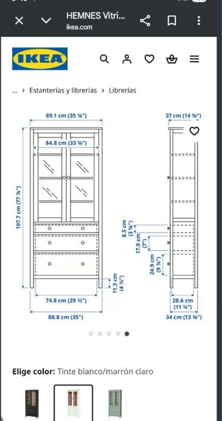 Vitrina Ikea Madera y Cristal Negra