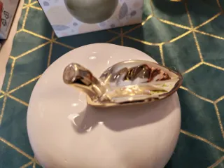 Mela Decorativa Ceramica Bianca e Oro