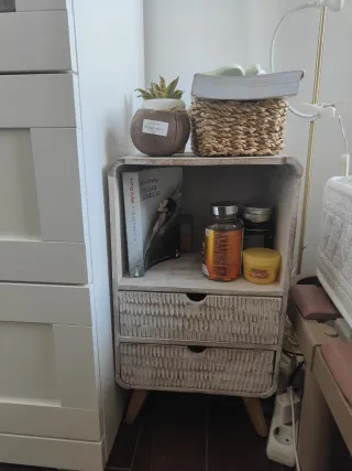 Mesilla de noche SKLUM rústica blanqueada