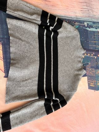 Top invierno pegaro gris y negro