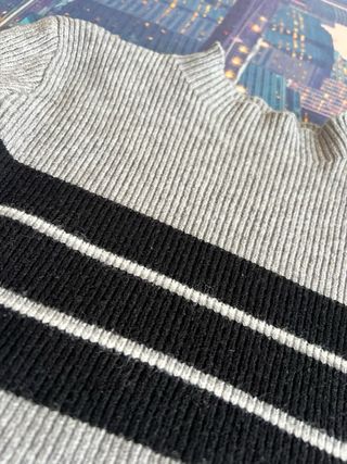 Top invierno pegaro gris y negro