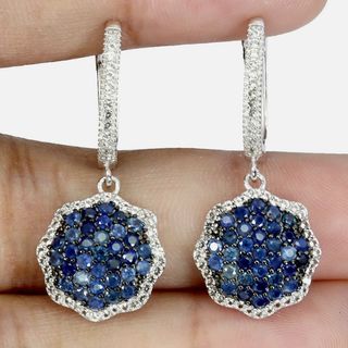 Pendientes Plata Zafiros Azules y Topacios