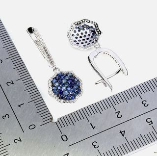 Pendientes Plata Zafiros Azules y Topacios