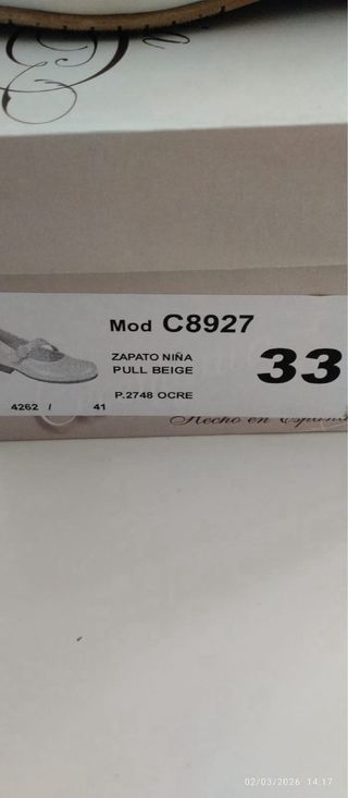 Vestido de Comunión Beige y Blanco