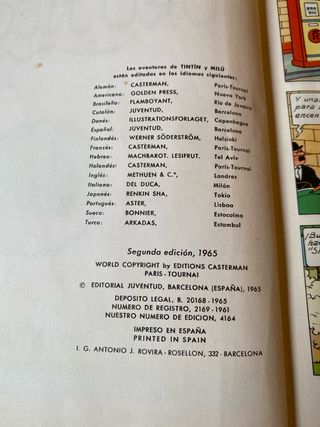 Tintin en el pais del oro negro 2a edicion 1965