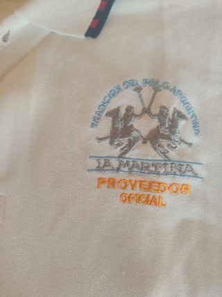Polo La Martina Blanco XL Bordado Original