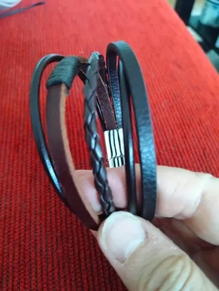 Pulsera Cuero Athletic Bilbao Marrón y Acero