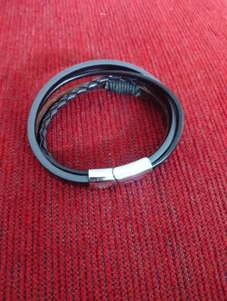 Pulsera Cuero Athletic Bilbao Marrón y Acero