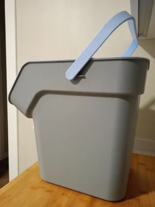 Papelera/Cubo Basura Gris y Azul