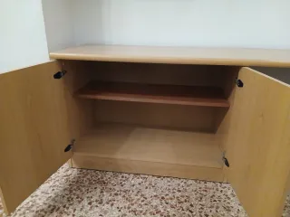 Mueble comedor modular: vitrina, estantes, cajones