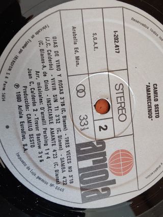 Vinilo Camilo Sesto - Amaneciendo