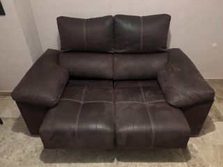 Sofá 2 plazas Polipiel extraíble Marrón