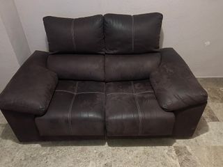Sofá 2 plazas Polipiel extraíble Marrón
