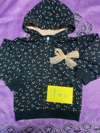 Felpa bambina 18 mesi con cuoricini