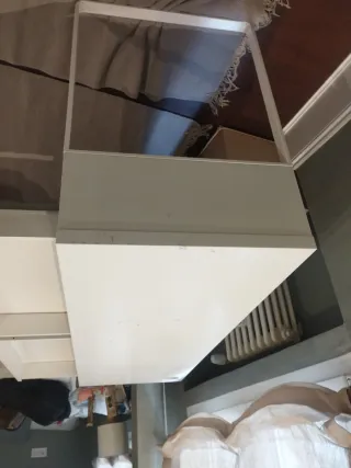 Mesa de estudio doble blanca