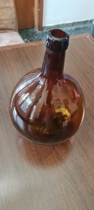 Damajuana Vidrio Ámbar Soplado"Barcelona"Vintage.