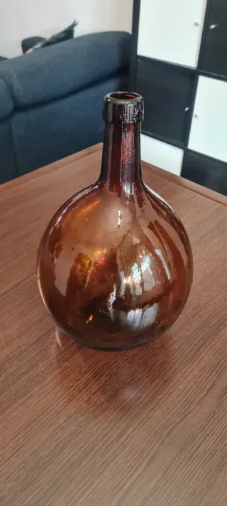 Damajuana Vidrio Ámbar Soplado"Barcelona"Vintage.