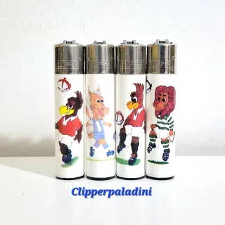 4 Accendini Clipper con disegni sportivi