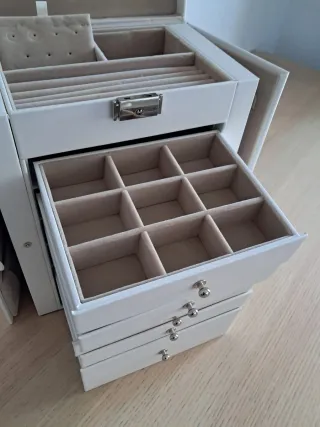 JOYERO POLIPIEL BLANCO. SONGMICS. COMO NUEVO