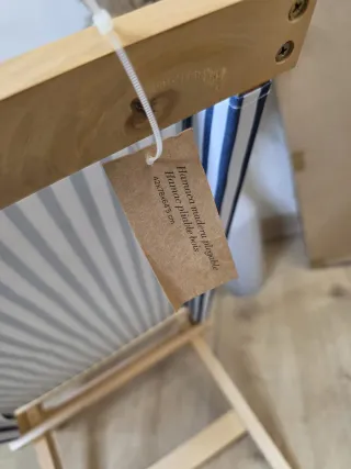 Confezione di 2 sedie da spiaggia in legno/tela nuove