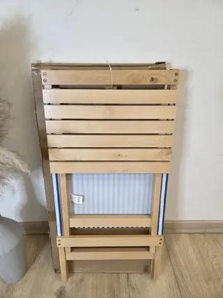 Confezione di 2 sedie da spiaggia in legno/tela nuove