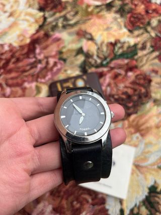 Reloj Fossil Big Tic Negro y Plateado