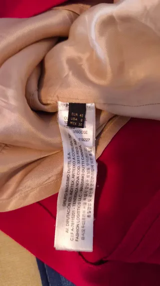 Vestido Rojo Massimo Dutti Talla L