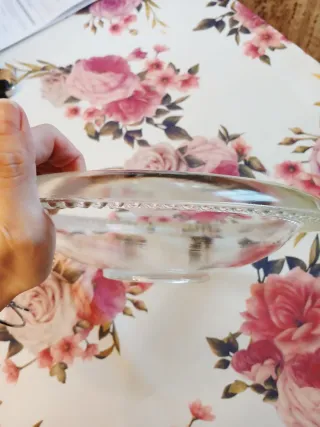 Centro tavola in vetro decorato