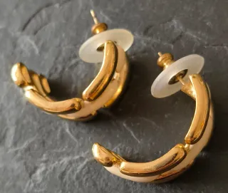 Pendientes Givenchy Vintage Oro y Blanco