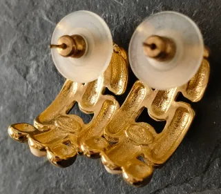 Pendientes Givenchy Vintage Oro y Blanco