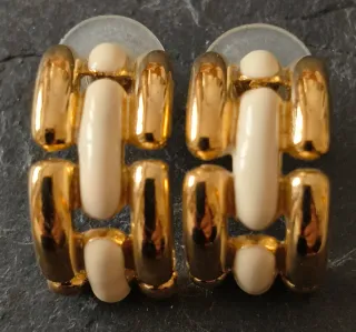 Pendientes Givenchy Vintage Oro y Blanco